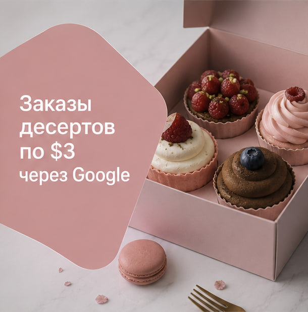 $3 за заказ и ROAS 10–14+: как привлекали клиентов для бренда десертов через Google Ads